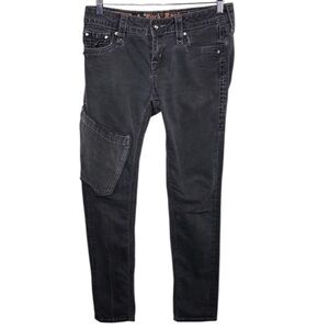 Rock Revival Vivian Black Easy Skinny Stretch Pocket Jeans Women Size 27 BLEMISH